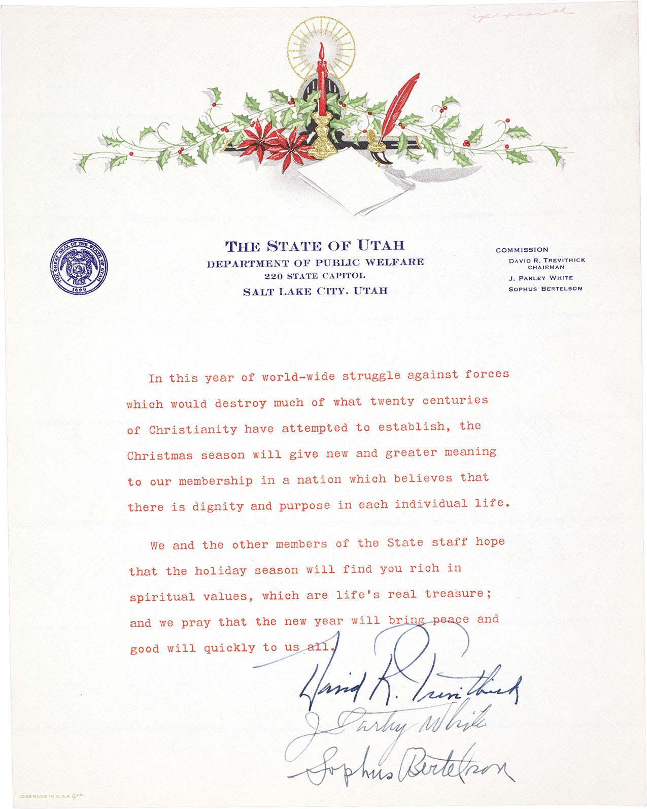Happy Holidays from the Archives! - Utah State Archives and