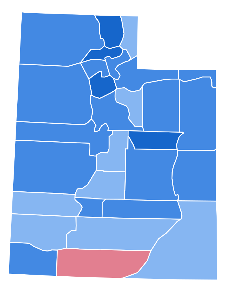 Map of Utah from 1936 election